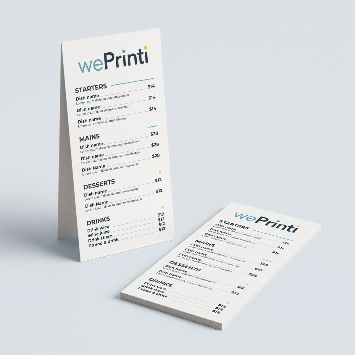 Menus de restaurant